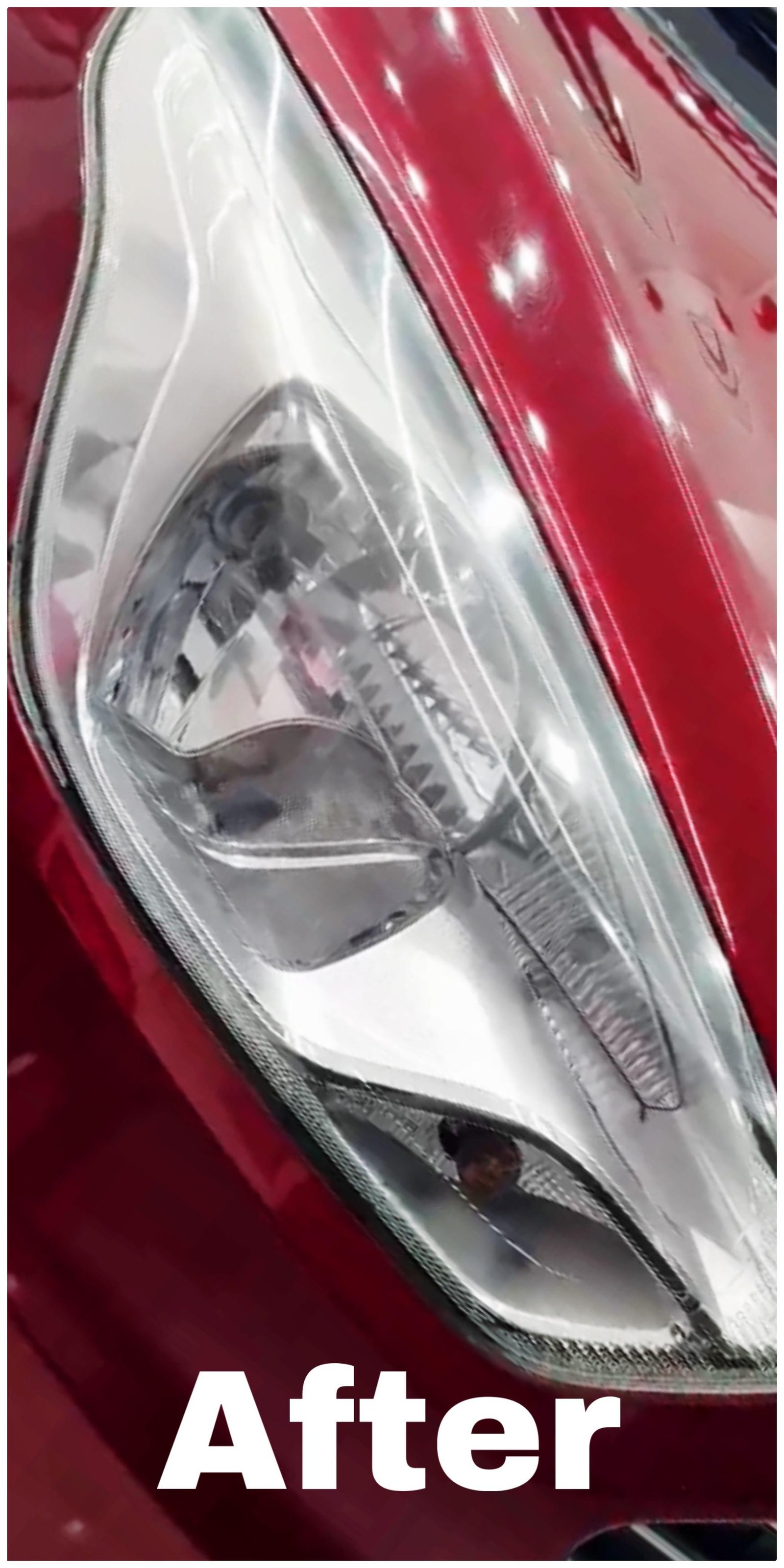 Crystal-clear headlight lens after professional restoration in Thane