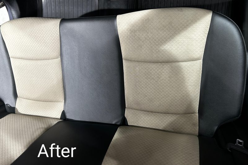 Clean rear bench seat after interior detailing